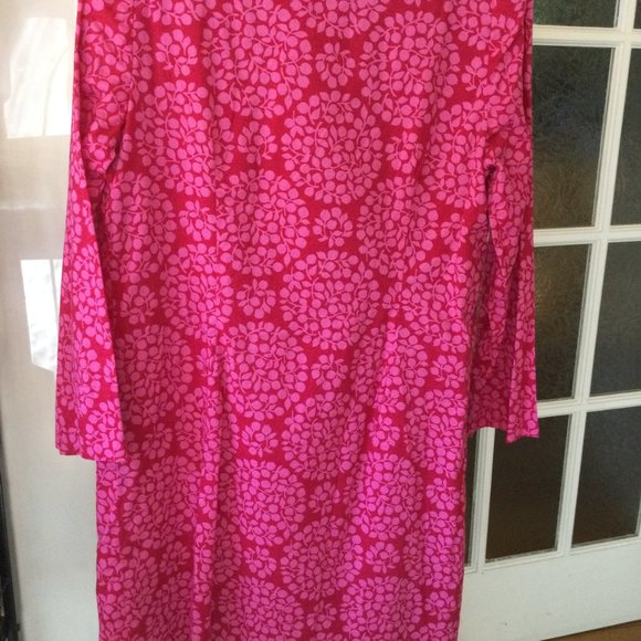 Lesley Evers Fuchsia Shift Dress 3/4 sleeves - Picture 2 of 5